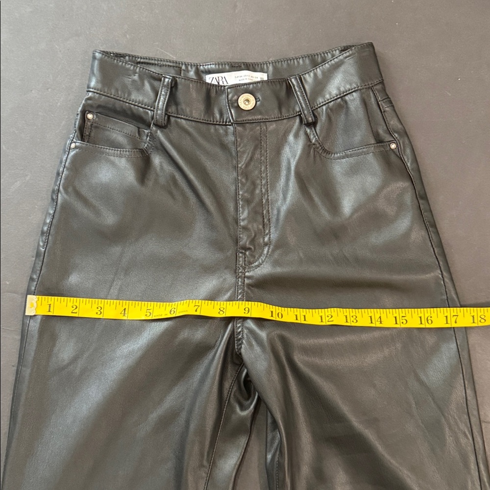 Zara Black Leather Pants 2 - Picture 9 of 16